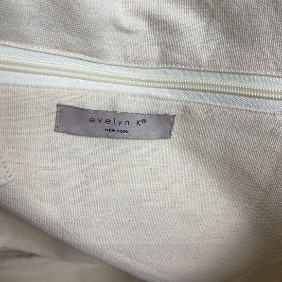 Evelyn K Hobo beige cotton extra large tote with brown and gold stitchin… - Picture 8 of 12